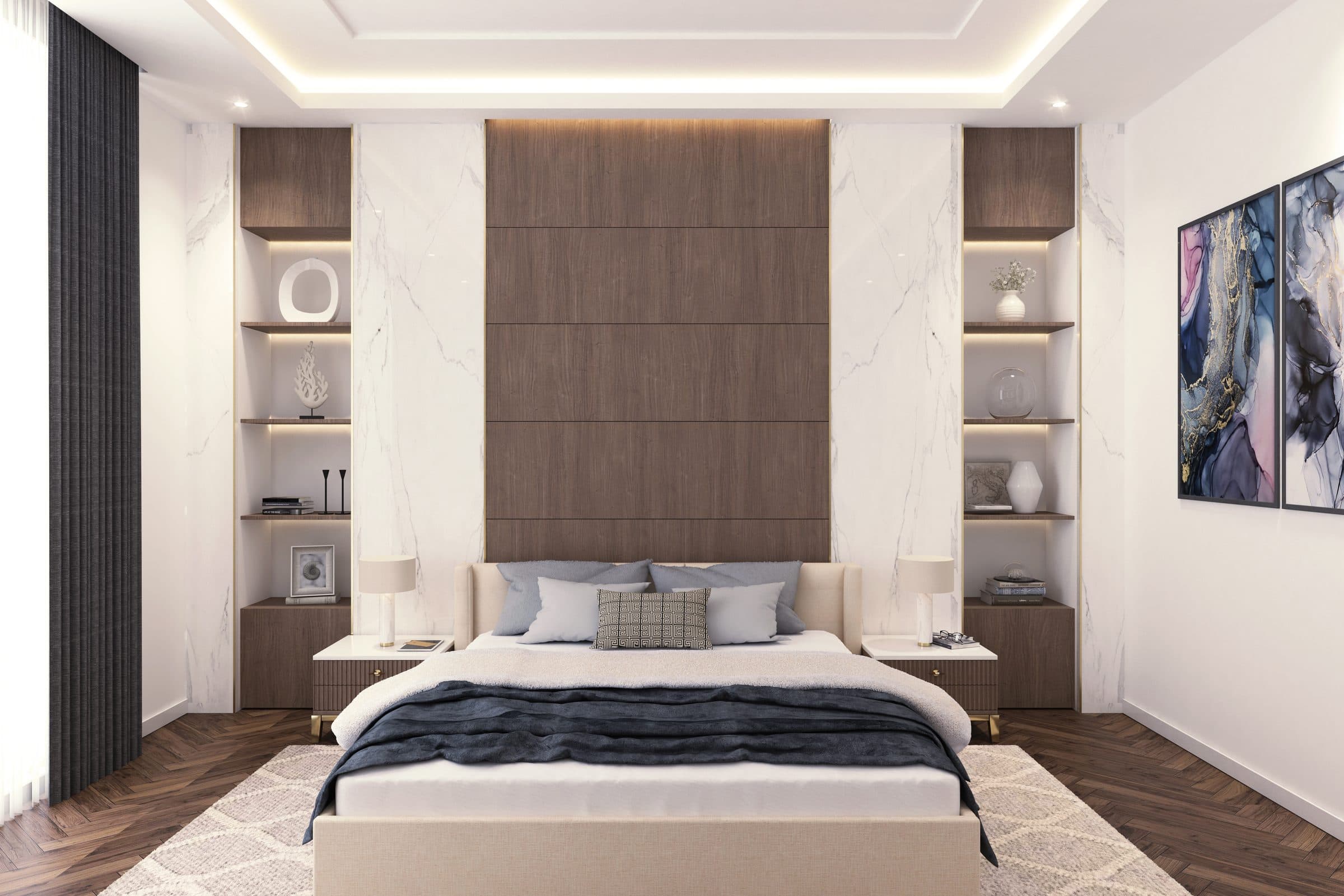 Design visualisation of the master bedroom, by LKYOOB