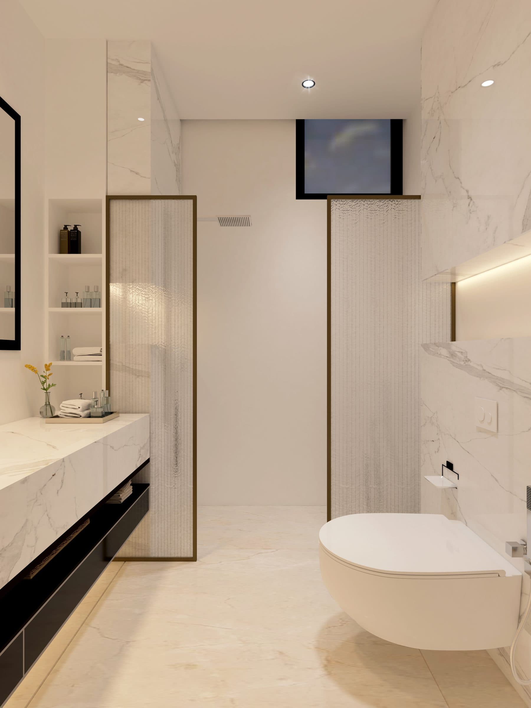 Design visualisation of the master bathroom with a freestanding bath, by LKYOOB
