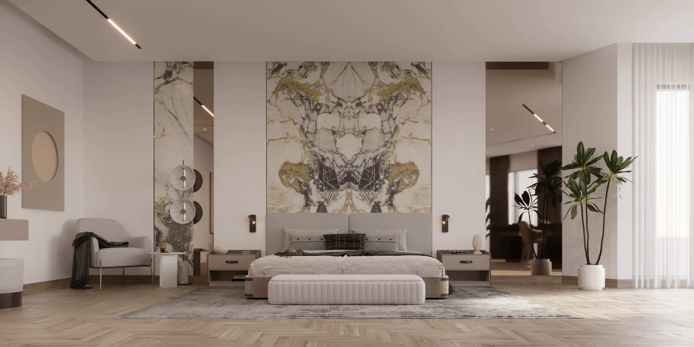 Design visualisation of the master bedroom, by LKYOOB